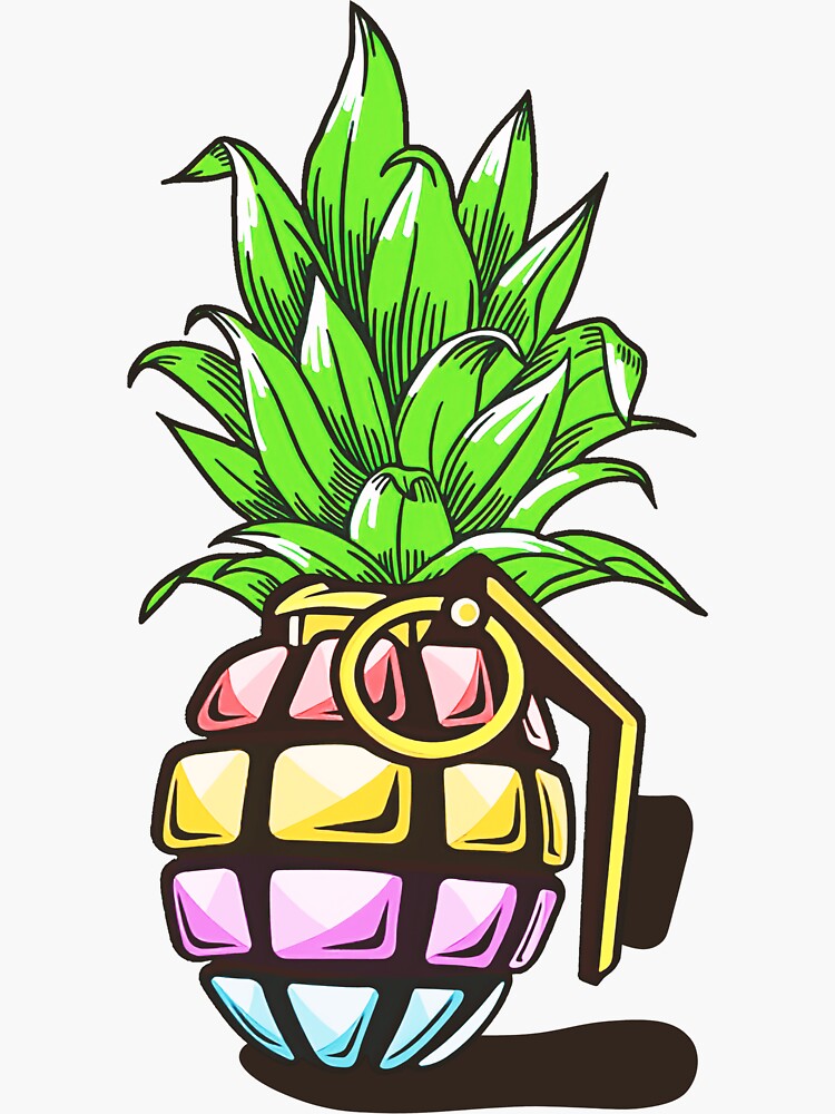 "Pineapple grenade" Sticker for Sale by sergiuvechiu Redbubble