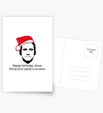 Michael Scott The Office Happy Birthday Jesus Sorry your party is so lame Postcards