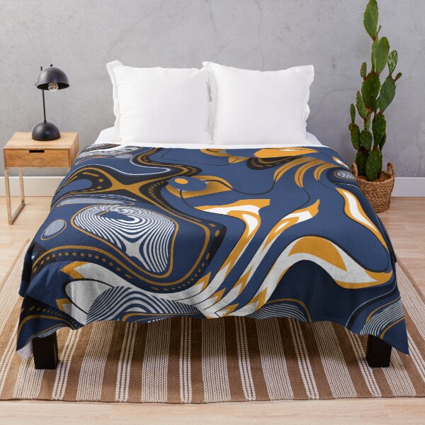 Item preview, Retro style Wave geometrical pattern and Creative Line curved design for artwork Blue - orange colorful designed and sold by Gugurat.