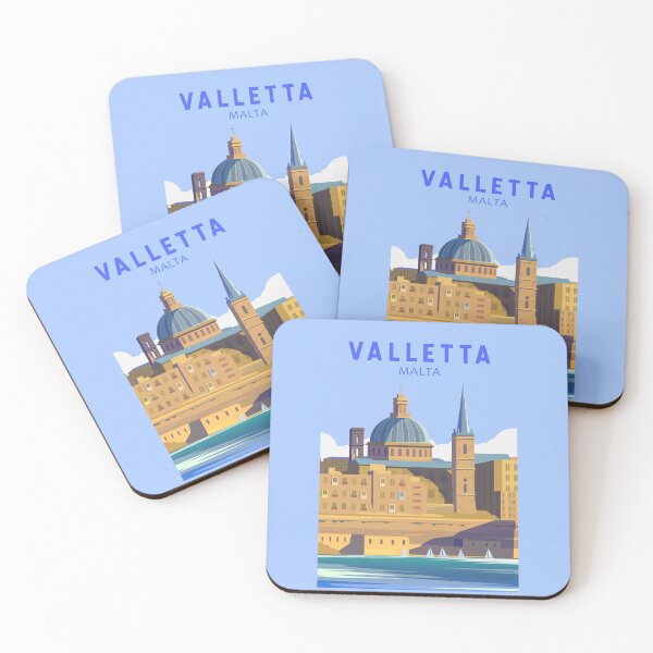 Item preview, Valletta Malta Travel Vintage Art designed and sold by KrisSidDesigns.