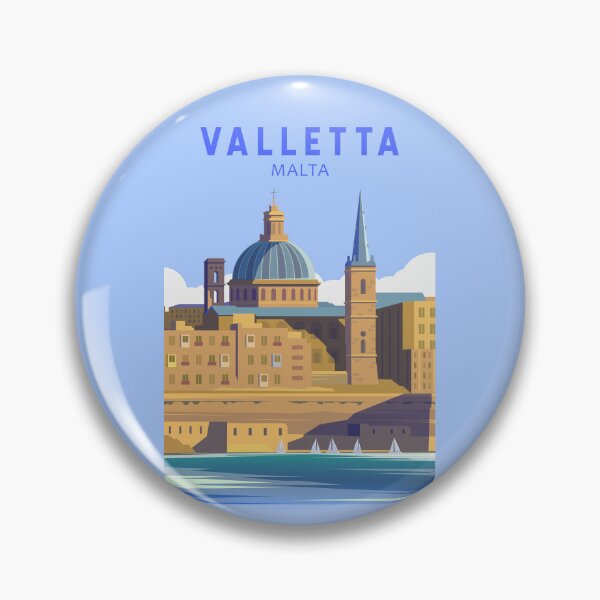 Item preview, Valletta Malta Travel Vintage Art designed and sold by KrisSidDesigns.