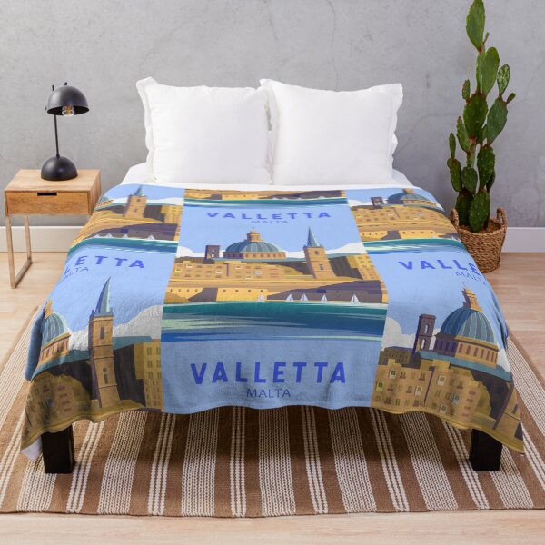 Item preview, Valletta Malta Travel Vintage Art designed and sold by KrisSidDesigns.