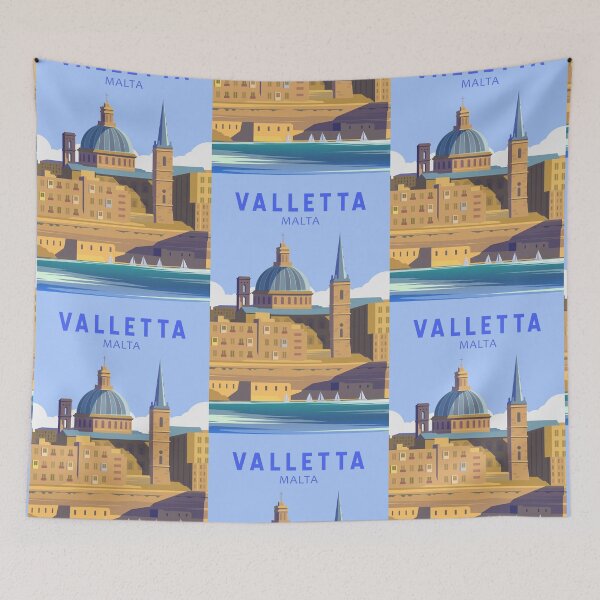 Item preview, Valletta Malta Travel Vintage Art designed and sold by KrisSidDesigns.