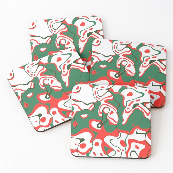 Item preview, Retro style Wave pattern and Line curved design for artwork Green - red colorful designed and sold by Gugurat.