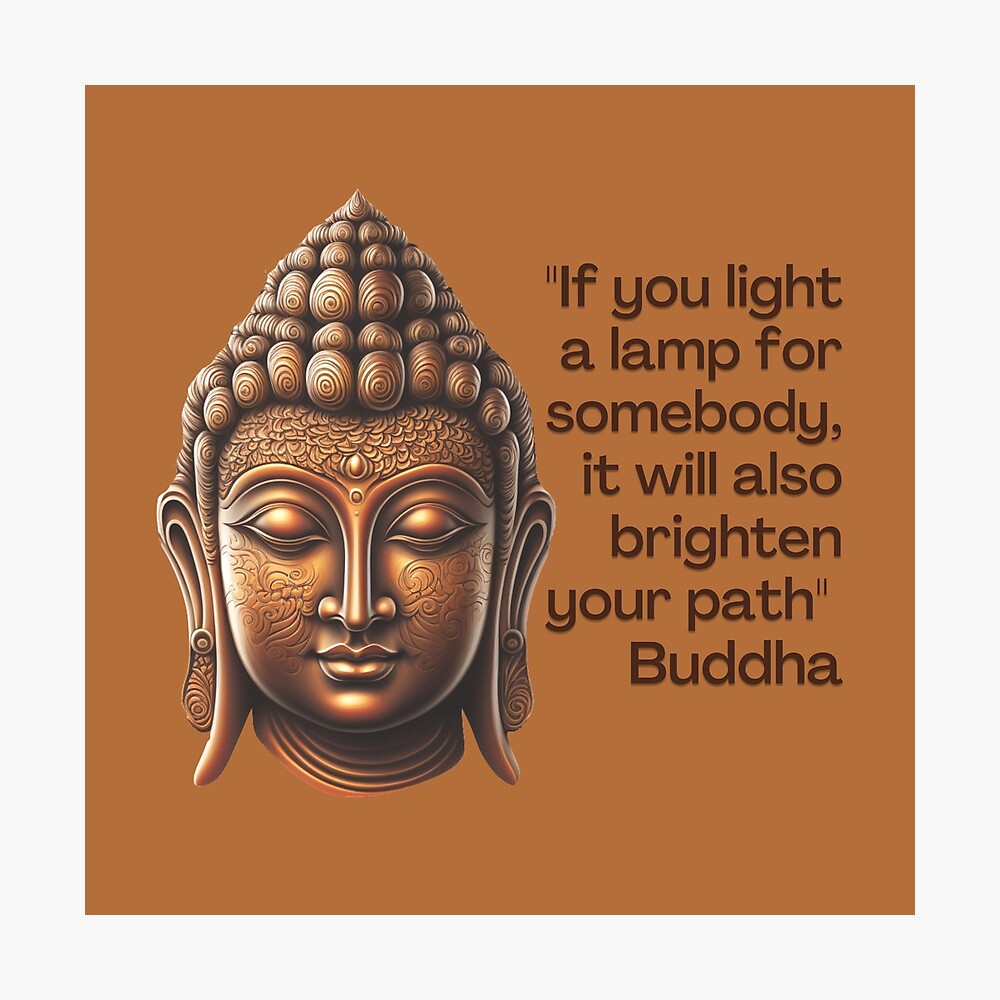 If You Light A Lamp For Someone Else It Will Also Brighten Your Path. -  Buddha Quotes - Sticker