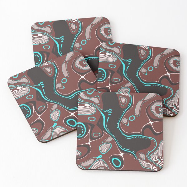 Item preview, Retro style Creative Wave geometrical pattern and Line curved design for Contemporary artwork Green - Brown colorful designed and sold by Gugurat.