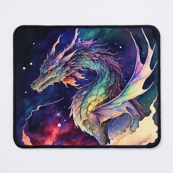 Item preview, Colorful Starry Dragon in the Deep Space, Nebula Background, Rainbow Dragon designed and sold by MoonFoxDesign.