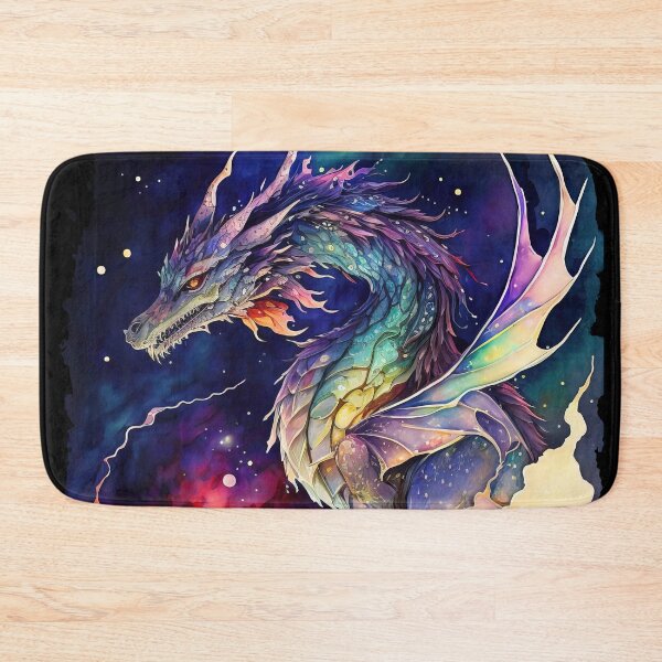 Item preview, Colorful Starry Dragon in the Deep Space, Nebula Background, Rainbow Dragon designed and sold by MoonFoxDesign.