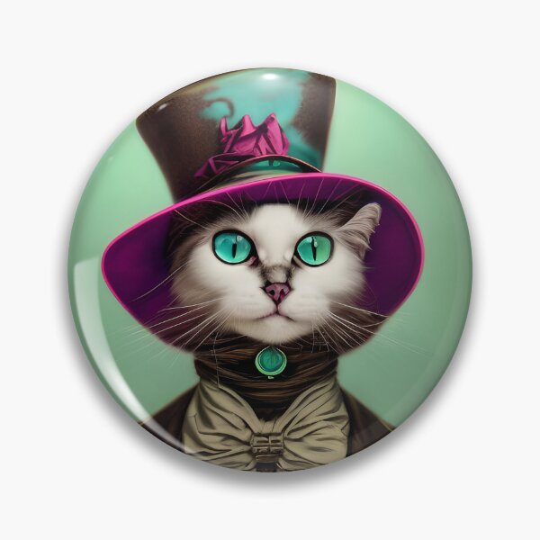 Item preview, Classy Victorian Persian Kitty Cat with Green eyes and Top Hat  designed and sold by BadassBazaar.