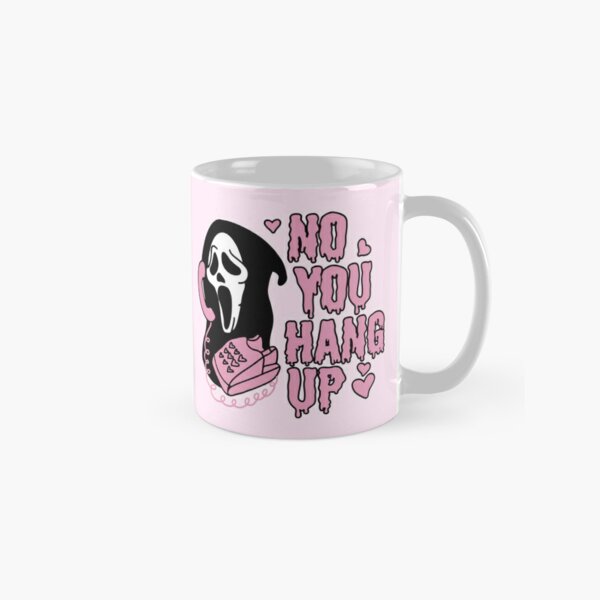 Scream No You Hang up , Ghost Face Glass Libbey Cup 16oz Coffee