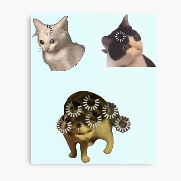 Cat loading icon meme Metal Print for Sale by Goath