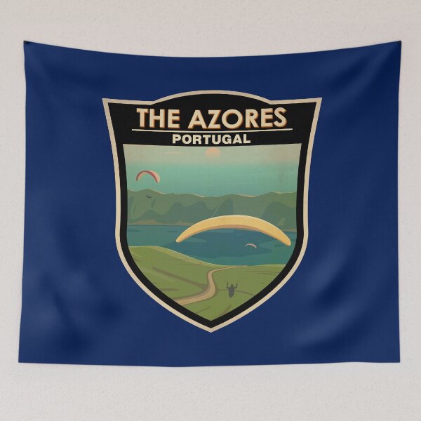 Item preview, Insignia de arte de viajes de Azores Portugal designed and sold by KrisSidDesigns.