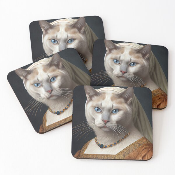 Item preview, Burmilla Queen Cat Breed Portrait Royal Renaissance Animal Painting designed and sold by Nalaxation.