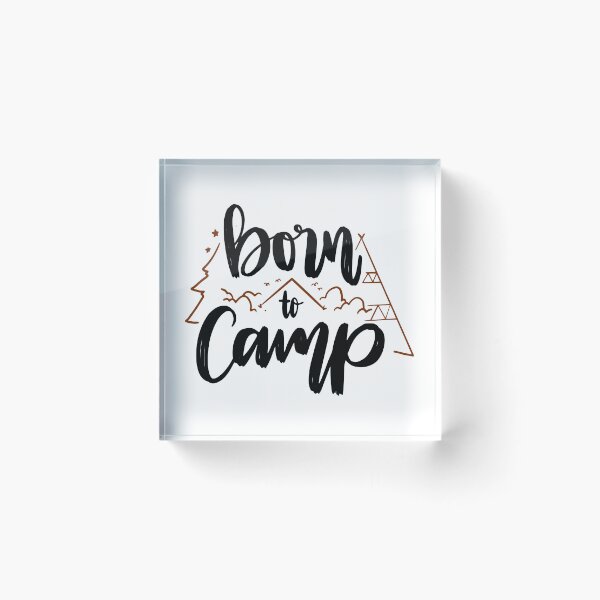 Item preview, Born to Camp: citas negras y diseños marrones designed and sold by jwebmarket.