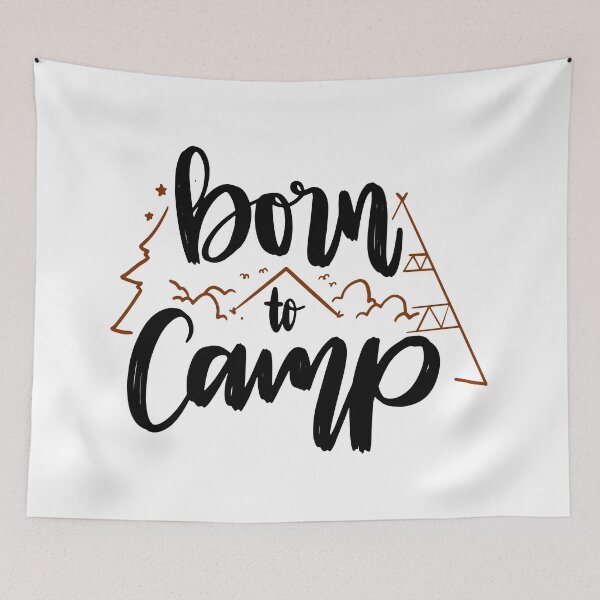 Item preview, Born to Camp: citas negras y diseños marrones designed and sold by jwebmarket.