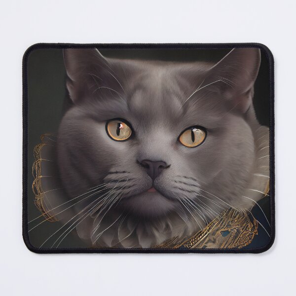 Item preview, Chartreux Cat Breed Portrait Royal Renaissance Animal Painting designed and sold by Nalaxation.