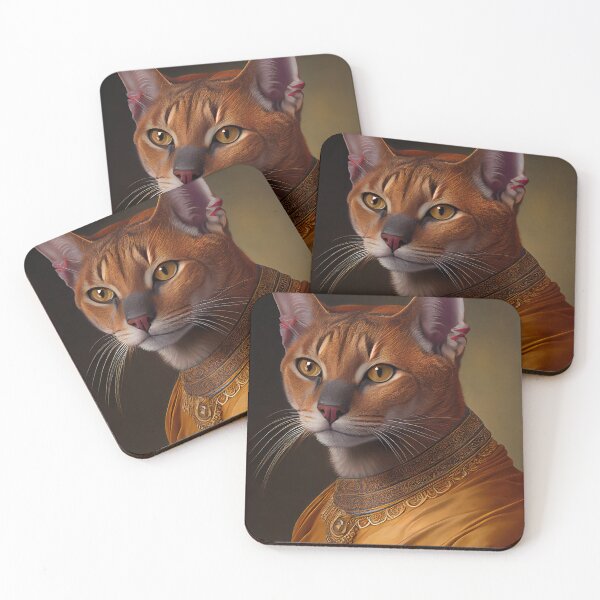 Item preview, Chausie King Cat Breed Portrait Royal Renaissance Animal Painting designed and sold by Nalaxation.