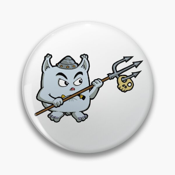 Item preview, Little gray monster with a trident and a skull designed and sold by Guillaume Desbiolles.