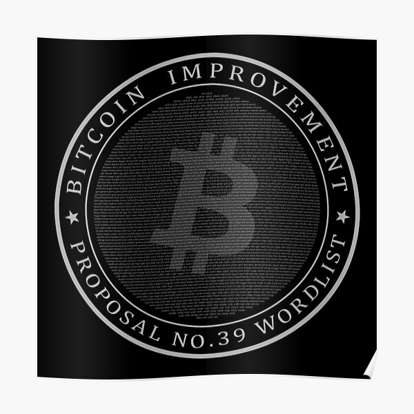 "Bitcoin BIP-39 Wordlist" Poster For Sale By Phneepers | Redbubble