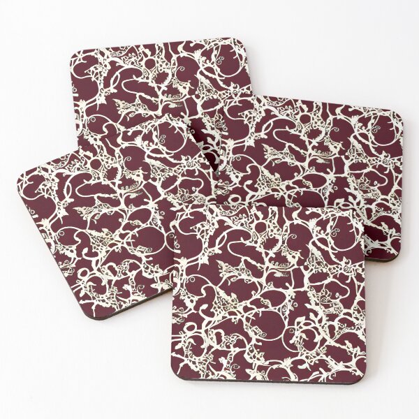 Item preview, Burgundy Lace Swirls designed and sold by Poetic Patterns Studio.