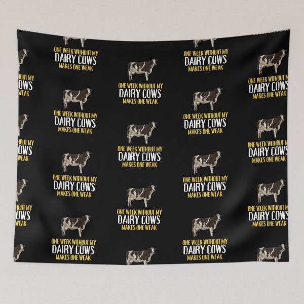 Item preview, Yellow Dairy Cow farmer jokes and funny sayings designed and sold by FarmsteadAcers.