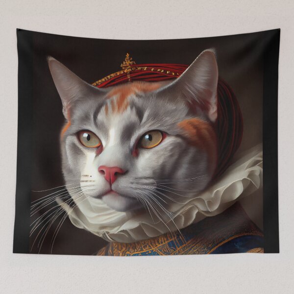 Item preview, Colorpoint Shorthair Cat Breed Portrait Royal Renaissance Animal Painting designed and sold by Nalaxation.