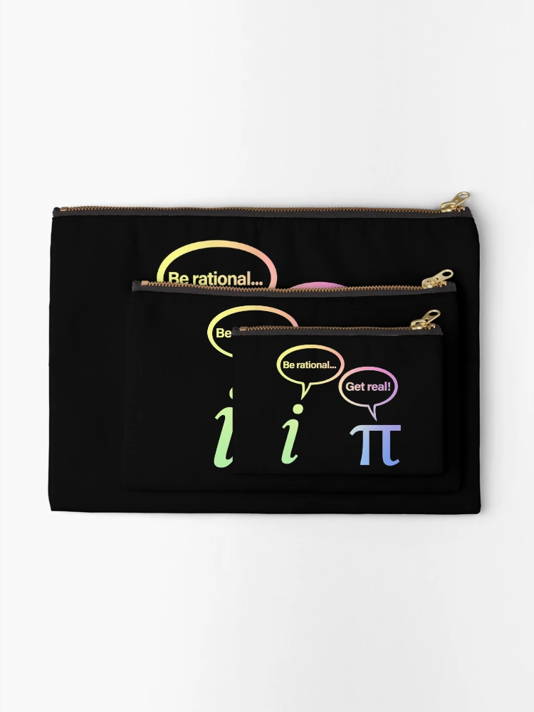 Thumbnail 2 of 4, Zipper Pouch, Be Rational Get Real Imaginary Math Pi designed and sold by ScienceCorner.