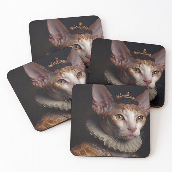 Item preview, Cornish Rex King Cat Breed Portrait Royal Renaissance Animal Painting designed and sold by Nalaxation.