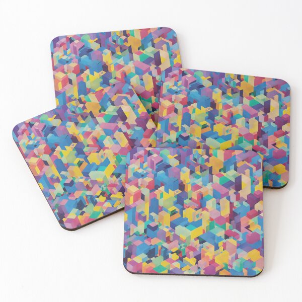 Item preview, Picture of colorful cubes in Victor Vasarely style designed and sold by LaszloToth.
