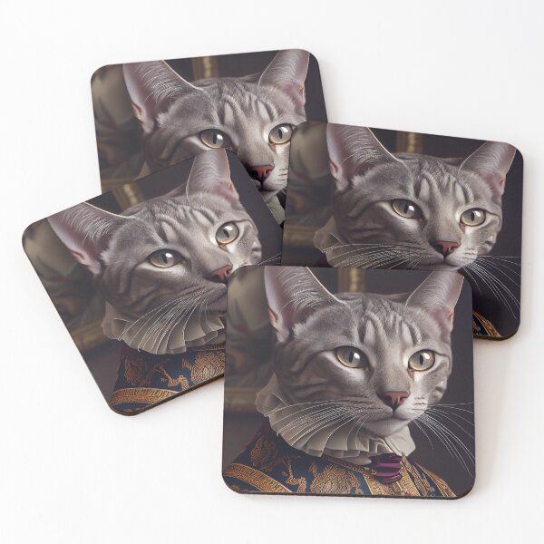 Item preview, Egyptian Mau Cat Breed Portrait Royal Renaissance Animal Painting designed and sold by Nalaxation.