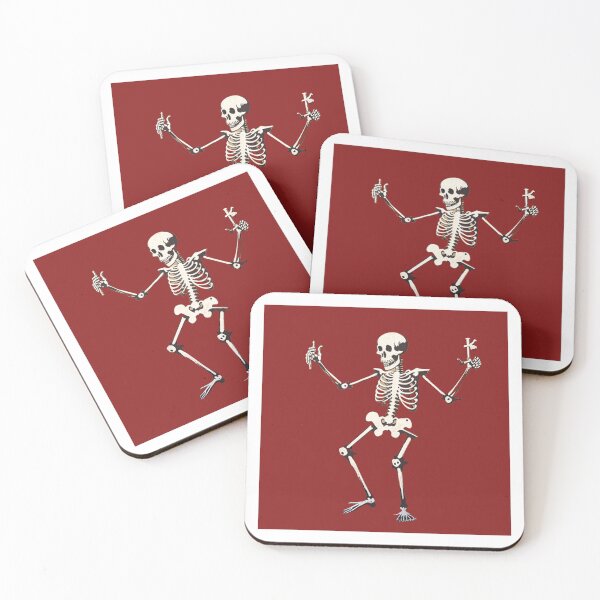 Item preview, Banksy Dancing Skeleton Rigor Mortis Dark Red designed and sold by DataDude.