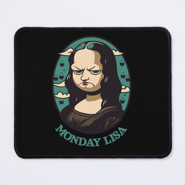 Item preview, The portrait of Monday Lisa - Grumpy Mona Lisa illustration designed and sold by MeditationMind.