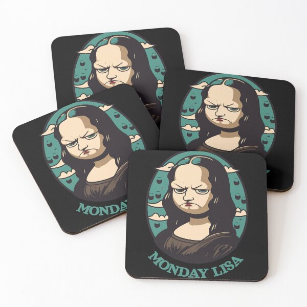 Item preview, The portrait of Monday Lisa - Grumpy Mona Lisa illustration designed and sold by MeditationMind.