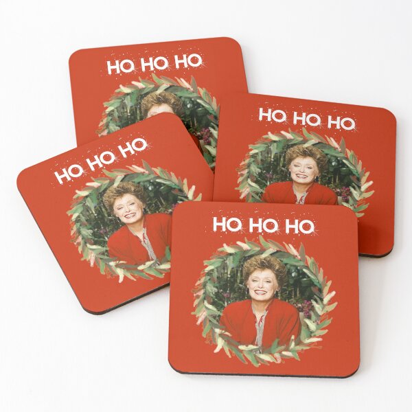 HO HO HO - Blanche Devereaux Christmas from the Golden Girls (White) Coasters (Set of 4)