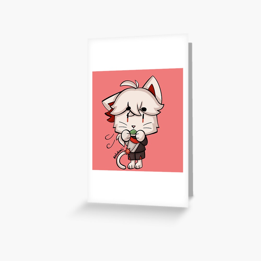 Genshin Impact Kaedehara Kazuha Cute Chibi Cat Artwork Greeting Card For Sale By Kotokoxii 