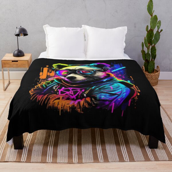 Item preview, Cool Psychedelic Pandabear With Sun Glasses (Painting Art) designed and sold by The-Fox-Hole.