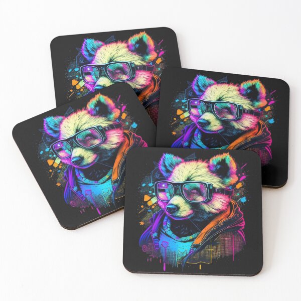 Item preview, Psychedelic Pandabear With Sun Glasses (Painting Art) designed and sold by The-Fox-Hole.