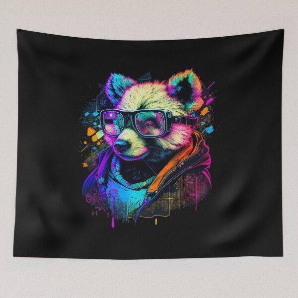 Item preview, Psychedelic Pandabear With Sun Glasses (Painting Art) designed and sold by The-Fox-Hole.
