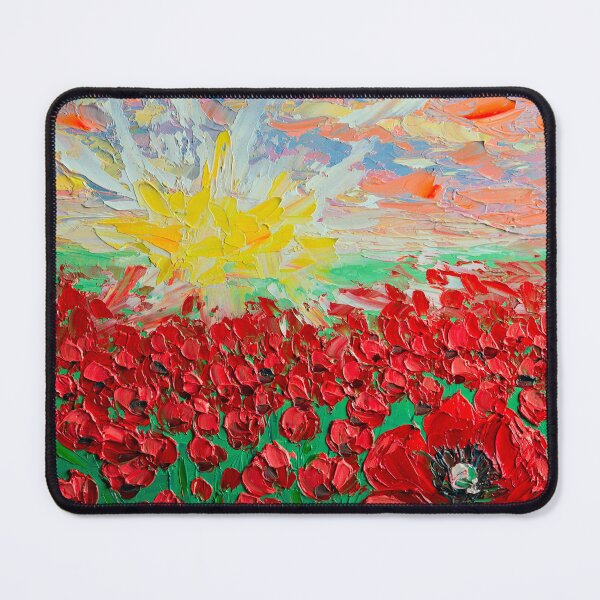 Item preview, Red poppy field and sunset designed and sold by ArinasFineArt.
