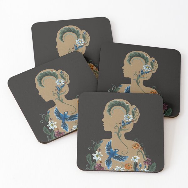 Item preview, The Beauty Within - Floral Silhouette with Bluejay designed and sold by Bekah Grace.