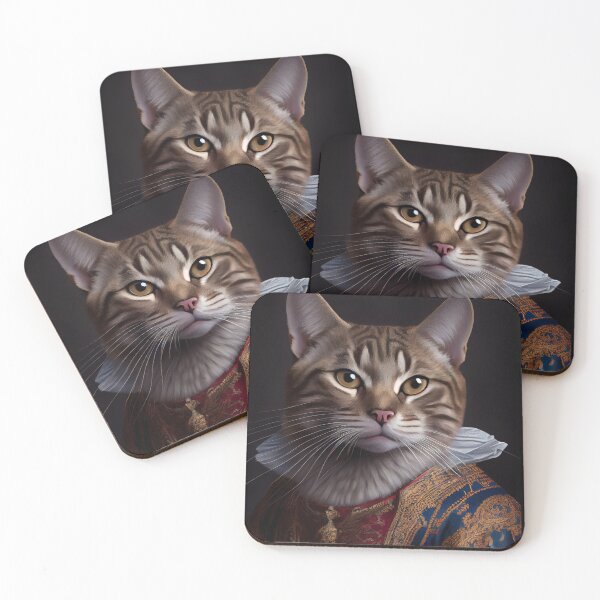 Item preview, Javanese Cat Breed Portrait Royal Renaissance Animal Painting designed and sold by Nalaxation.