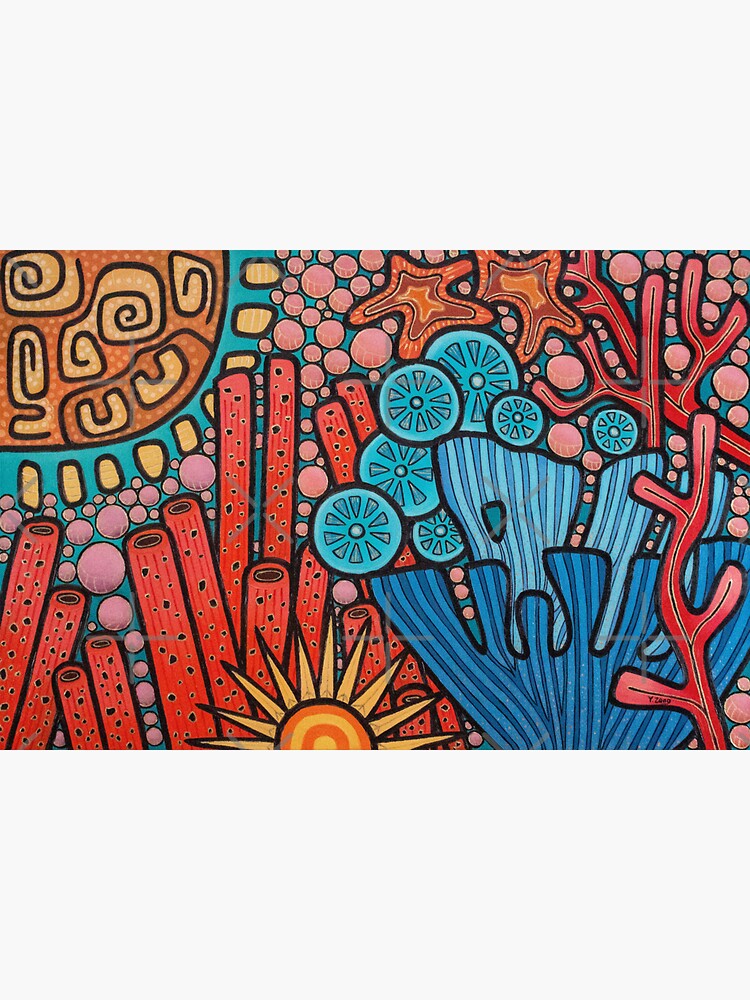 Teal Coral Abstract Pattern Vinyl