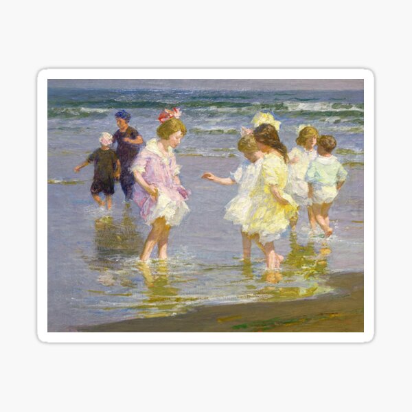 Vista previa del artículo con la obra «Niños vadeando por Edward Henry Potthast», diseñado y vendido por chillchar1234.