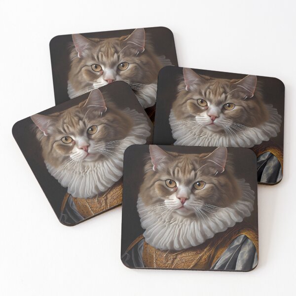 Aperçu de l'œuvre Portrait de race de chat LaPerm Peinture animale de la Renaissance royale créée et vendue par Nalaxation.
