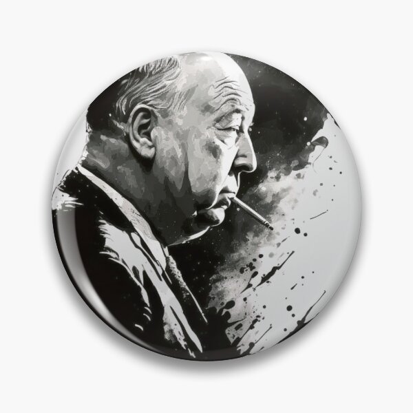 Item preview, Alfred Hitchcock drawing black and white designed and sold by MeowStore21.