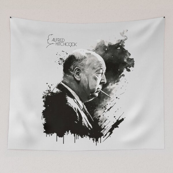 Item preview, Alfred Hitchcock drawing black and white designed and sold by MeowStore21.