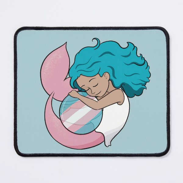 Item preview, Trans Pride Mermaid Hugging a Ball - Variation 2 designed and sold by RoseActress.
