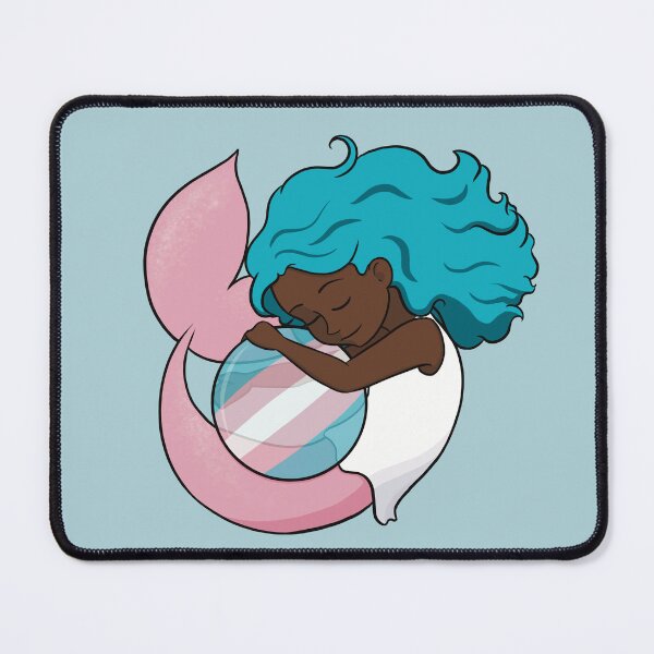 Item preview, Trans Pride Mermaid Hugging a Ball - Variation 3 designed and sold by RoseActress.