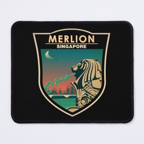 Item preview, Merlion Singapore Travel Art Badge designed and sold by KrisSidDesigns.