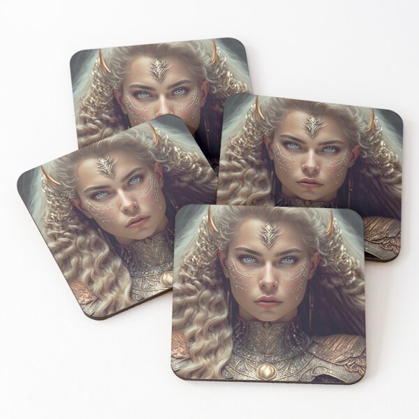 Item preview, Savage blonde female valkyrie warrior portrait designed and sold by RK - Shop.